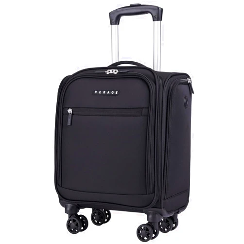 Verage Underseat Carry On Luggage with Wheels, 14.5-Inch Spinner Small Suitcase, Softside Lightweight Travel Bag for Men and Women, Airplane Carry On Bag, Black