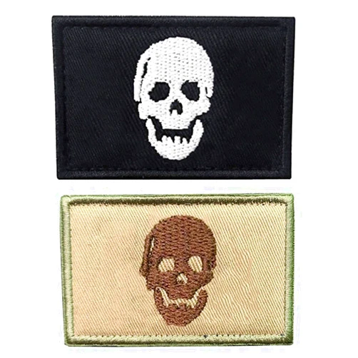 Antrix 2 Pcs Pirate Skull Dead Pirate Jolly Roger Halloween Patch Hook and Loop Military Skull Patches for Clothes Caps Backpack Decor Collection