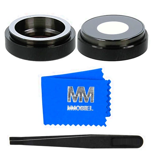 MMOBIEL Back Rear Camera Glass Lens Replacement Compatible with iPhone XR - 6.1 inch - 2018 - Incl. Double Sided Adhesive, Tweezer and Cloth - Black