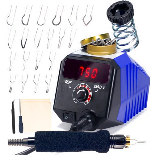 WEP 939D-V Wood Burning Kit 250-750℃/482-1382℉Adjustable Wood Burning Tool with Detachable Pen, 20 Wood burner Tips, WoodBurning Pen Holder Suitable for Pyrography, Leather Burning Kit
