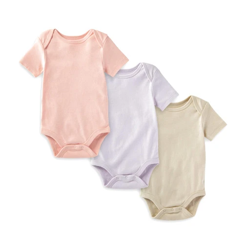Burt's Bees Baby Unisex Baby 3-Pack Short Sleeve Bodysuits, 100% Organic Cotton