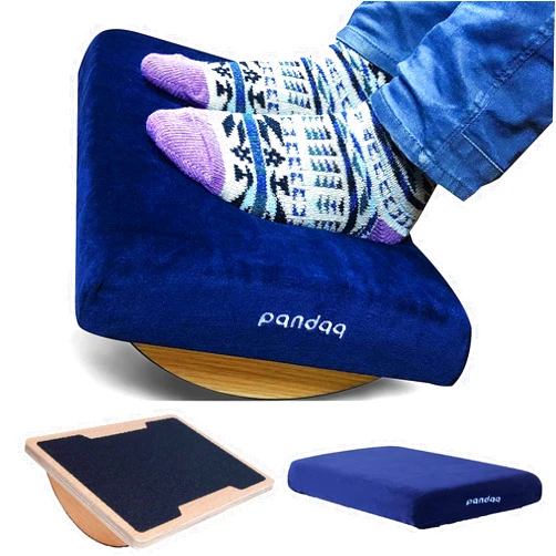 Pandaq Foot Rest Under Desk, Desk Footrest, Rocking Foot Nursing Stool,Wood Foot Stool with Soft Foam, Ergonomic Pressure Relief Stool for Home and Office
