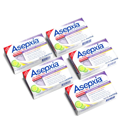 Asepxia Cleansing Bar Softening, 4 Ounce Multipack (Pack of 5)