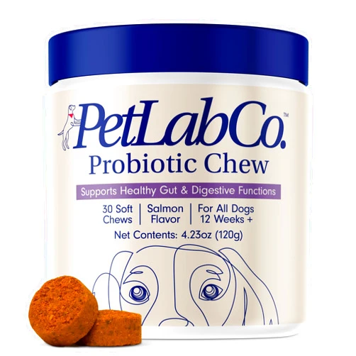 PetLab Co. Probiotics for Dogs, Support Gut Health, Diarrhea, Digestive Health & Seasonal Allergies - Salmon Flavor - 30 Soft Chews