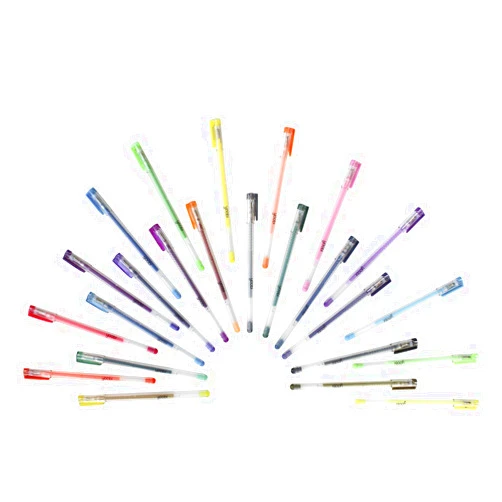 Yoobi Gel Pens 24-Pack | Pastel, Metallic, Neon, and Glitter Shades | Fun Styles with Carrying Case | 1.0mm Medium Tip, Multicolor (11ACKRADABCA)