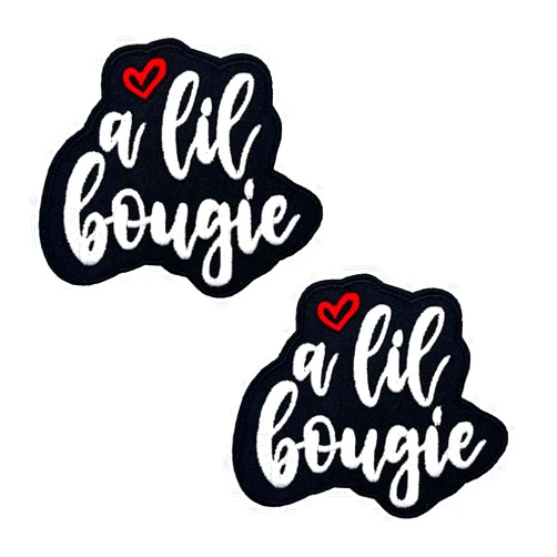 Generic A Lil' Bougie Embroidered Iron on Patches for Biker Vest