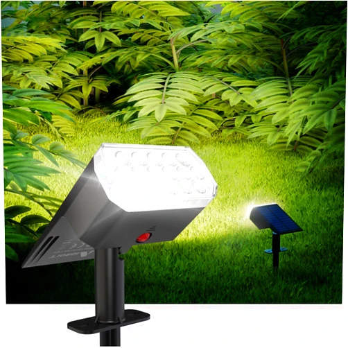 AIDROIT Solar Spot Lights Outdoor Waterproof IP65, 16 LEDs Solar Outdoor Lights, Auto On/Off Solar Landscape Spotlights, 2-in-1 Adjustable Outdoor Solar Lights for Garden Yard Pathway, 2 Pack