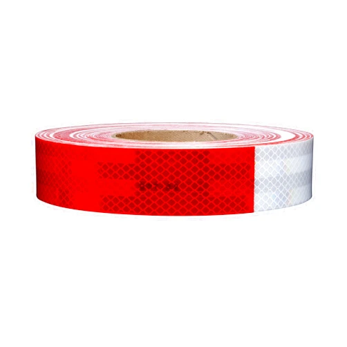Diamond Grade 3M Conspicuity Markings 983-326, Red/White, DOT, 2 in x 50 yd, Kiss-Cut Every 12 in, 6/Carton