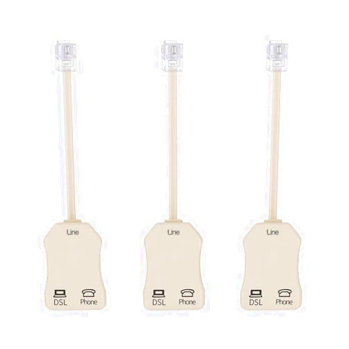 Antfly 3 PCS 2 Wire, 1 Line DSL Filter, with Built in Splitter, Phone Jack Splitter, in-line DSL Filter Splitter/in-line DSL Filter RJ11 6P2C Male to 2 Female Telephone Modem ADSL Splitter Filter