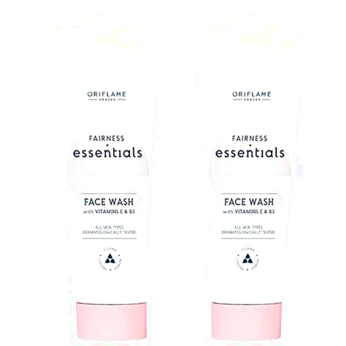 Fiico Oriflame Sweden ESSENTIALS Fairness Essentials Face Wash with Vitamins E & B3 (Cleanse , Protect , Refresh) 125 ml (set of 2)