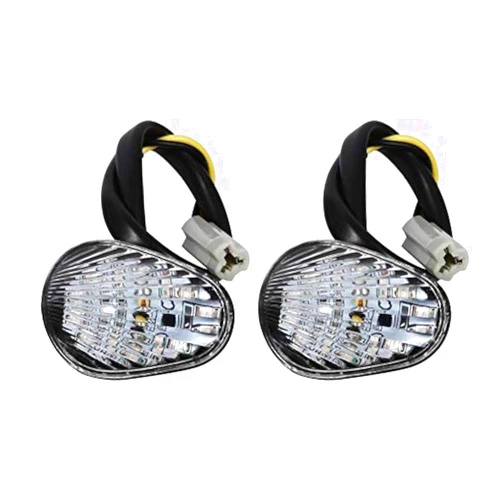 Keenso Motorcycle Turn Light, Flush Mount Turn, 1 Pair Amber Motorcycle LED Turn Indicator Lamp Blinker Lights For YZF R1 R6 R6S(Clear)