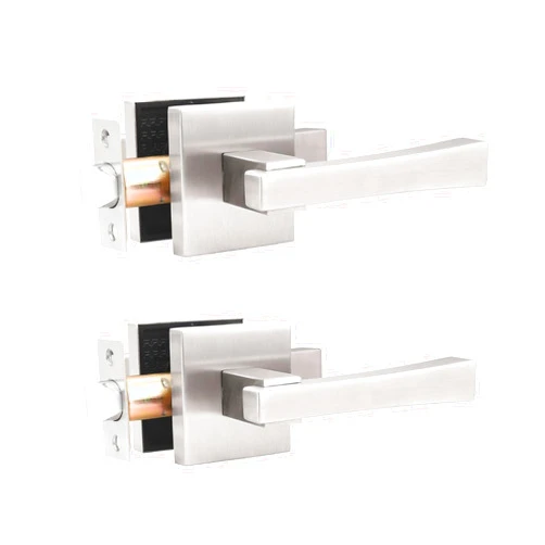 knobelite 2 Pack Passage Door Handle,Keyless Stain Nickel Interior Door Knob,Heavy Duty Door Lever Hardware for Hallway,Office,Reversible for Left & Right