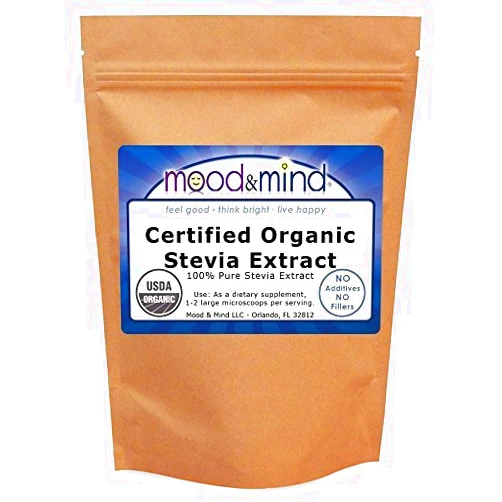 Mood & Mind Organic Stevia Extract Powder NO FILLERS! 1 lb/16 oz(448g)