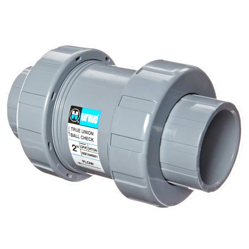 Hayward TC20200ST Series TC True Union Ball Check Valve, Socket/Threaded End, CPVC with FPM Seals, 2