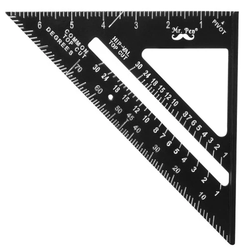 Mr. Pen- Rafter Square, Metal Square, 7 Inch, Carpenters Square, Square Tool, Metal Square Ruler, Carpentry Squares, Woodworking Square, Square Angle Tool, Aluminum Rafter Square, Carpenter Square
