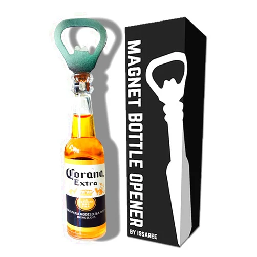 ISSAREE Magnetic Beer Bottle Opener Figure Beer Bottle Bar Refrigerator Decor Unique Birthday Gifts Collection (Corona Extra)