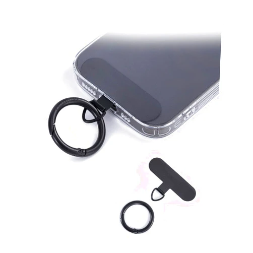 project-cb Phone Tether Tab ×1,Spring Ring ×1,Metal Patch,Universal Phone Lanyard Patch without Adhesive,Phone Strap Replacement Part for Cell Phone (Black)