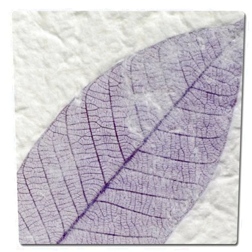 FenchelShades.com Fabric Sample Swatch (Paper Kozo Fossil Leaf Purple)