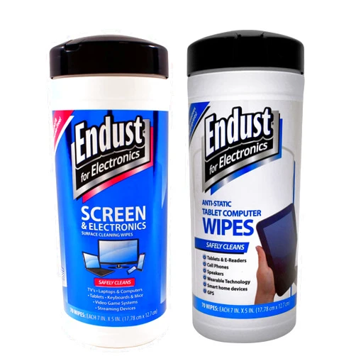 Norazza Endust For Electronics Screen Cleaner Wipes, Electronics Surface Cleaning Wipes, For Tablet, E-Reader, Monitor, Laptop, Phone, TV, GPS, Pre-Moistened, Alcohol & Ammonia Free, 140 Count (Pack of 2) (11506+12596)