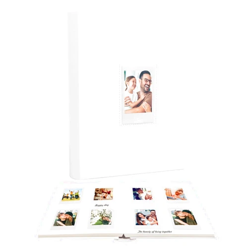 Ruibytree 128 Pockets Photo Album with Writing Space, Front Window, Photo Albums 3 Inch Compatible with Fujifilm Instax Mini 12 11 9 8 7+ 99 40, for Polaroid 300 Instant Camera,K-pop Photocards (White)