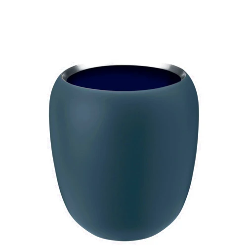 Stelton to go Cup, Stainless Steel with Powder Coating, Dusty Blue/Midnight Blue, Small