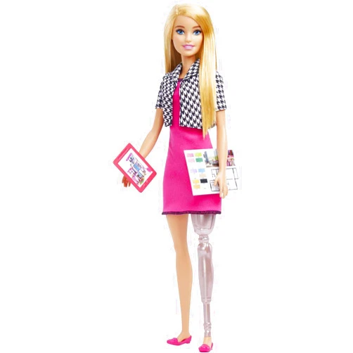 Barbie Careers Fashion Doll & Accessories, Interior Designer with Prosthetic Leg in Removable Outfit with Tablet & Design Sheet