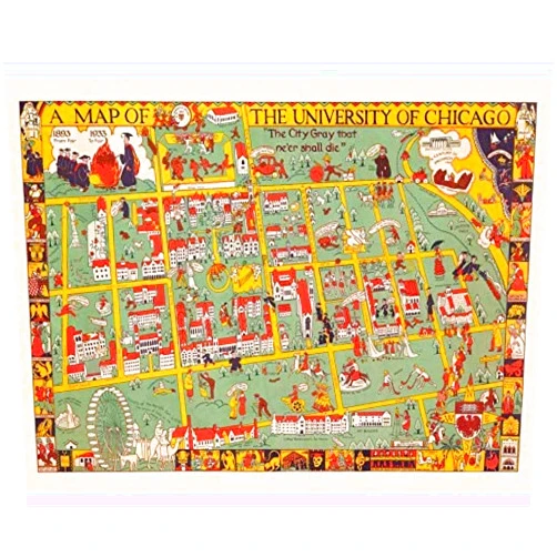 Artery8 Map Fisher 1932 University Chicago Alumnae Art Print Canvas Premium Wall Decor Poster Mural