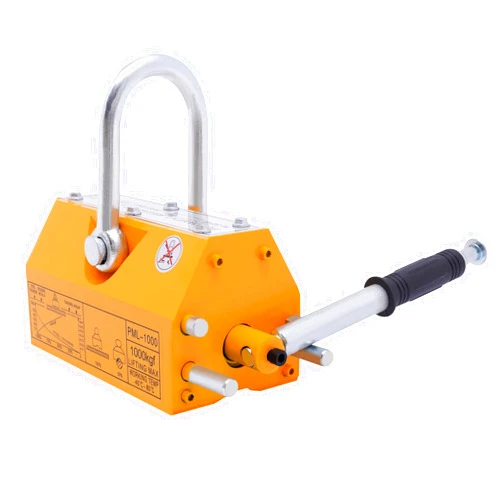 EnSyuSuMa 1000kg/2200lb Magnetic Lifter, 2200lbs Pulling Capacity Steel Lifting Magnet, 1000Kg Permanent Lift Hoist Shop Crane with Handle (2200lb)