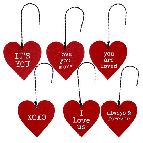Primitives by Kathy Love You More, XOXO, Love Us, You are Loved Ornament Set