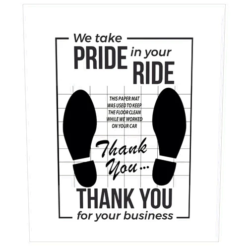 CHORMING White Car Paper Floor Mats : 50 Pcs Disposable Floor Cars Auto Vehicles Automotive Mat Covers Protector Detailing Detail Wash Temporary Sticky 16x20inch, fzp202