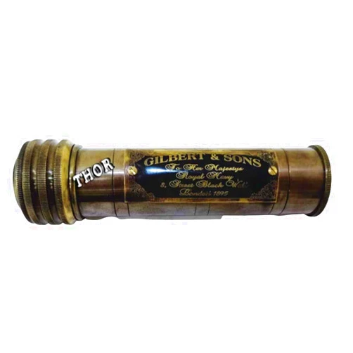 THOR INSTRUMENTS Antique Brass Vintage Design Gilbert & Sons Kaleidoscope W/Leather Case Nautical Gift Rustic Vintage Home Decor Gifts