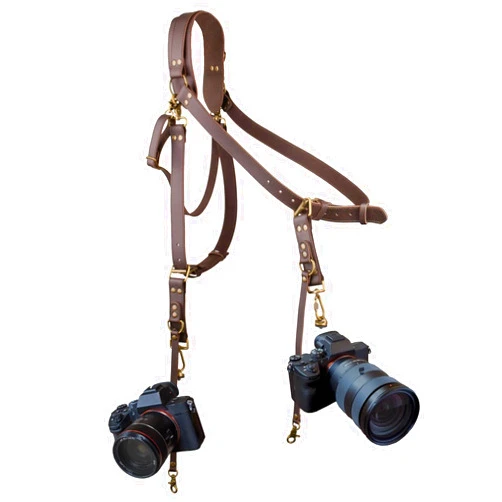 4J LEDR Camera Strap for 1 or 2 DSLR,Dual Camera Harness for 1 or 2 Cameras,Shoulder Leather Camera Strap for Photographers