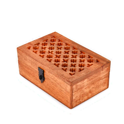 NIRMAN Mango Wood Decorative Wooden Box with Hinged Lid Wooden Storage Box, Decorative Bo xes With Lids (8