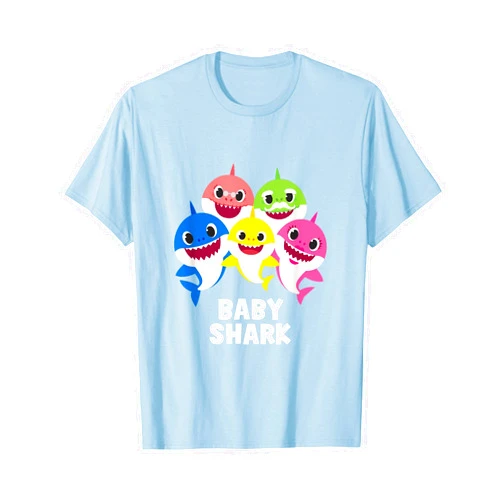 Pinkfong Baby Shark family t-shirt with text T-Shirt