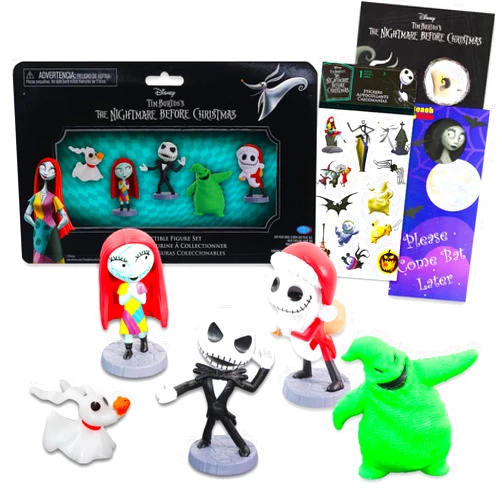 Disney Nightmare Before Christmas Cake Topper - Jack Skellington Cake Decorations Bundle with 5 Nightmare Before Christmas Cake Toppers Figures, Stickers, More | Nightmare Before Christmas Party Supplies