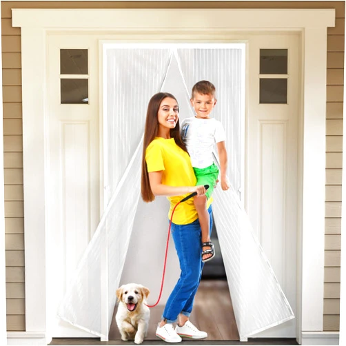 KapStrom Magnetic Screen Door (38 x 83 inch, White) Fits Door Size 36