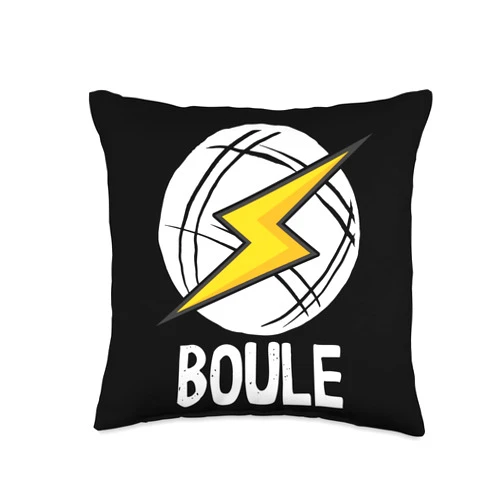 Boule Set Accessories Boules And Petanque Designs Power Bouler Outfit Kugeln Petanque Boule Throw Pillow, 16x16, Multicolor