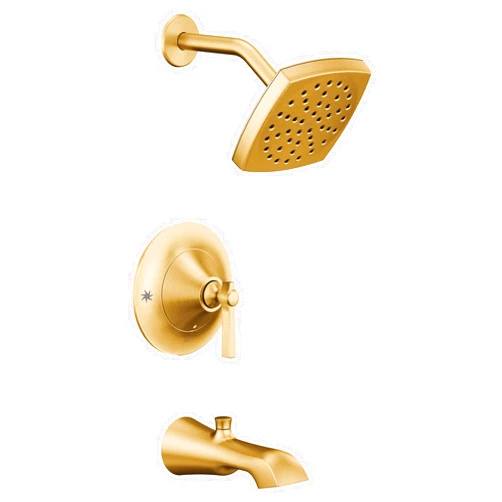 Moen TS2913EPBG Flara Posi-Temp Pressure Balancing Eco-Performance Tub and Shower Trim Kit, Valve Required, Brushed Gold