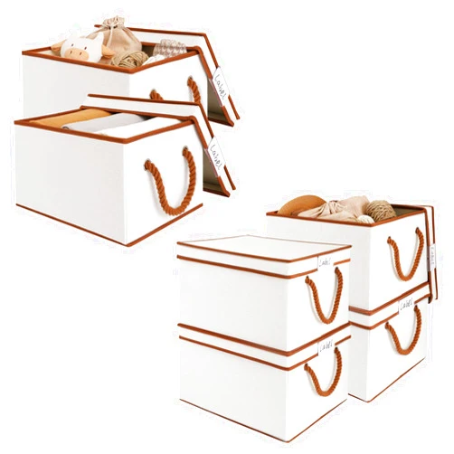 LoforHoney Home Bundle- Storage Bins with Lids, Beige, Xlarge 4-Pack & Large 2-Pack