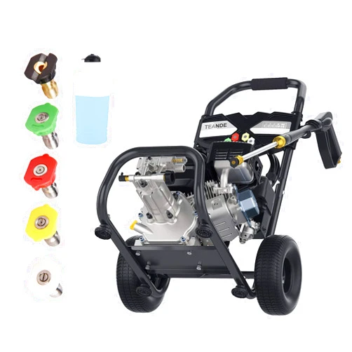 Dessen TEANDE Gas Pressure Washer 4200PSI 212CC, Gas Powered 2.8GPM Gasline Power Washer Machine with 4 Nozzles, Detergent Bottle and Hose Grey