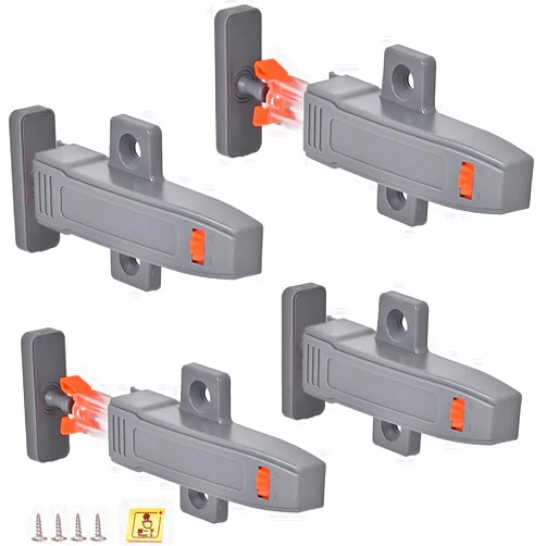 CBRIVE Self-Closing Push to Open Cabinet Hardware CBRIVE® 4 Pack Push to Open Door Latch Heavy Duty Push Latches for Hidden Door Push Release Drawer Pull Touch Lock Tip On RV Closet Close Strong Pop Out