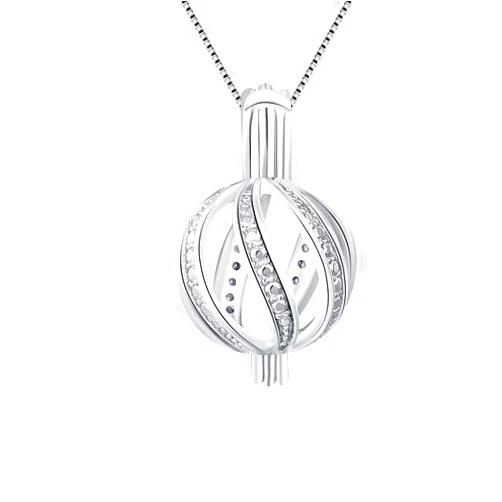 LGSY Twisted Ball Cage Pendants for Pearl Jewelry Making Sterling Silver, Design Pearl Cage Pendants for Women