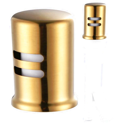 ALEASHA Dishwasher Air Gap Cover, Dishwasher Air Gap Cap for Kitchen Sink, Solid Brass Dishwasher Overflow Vent Cap Replacement Kit, Brushed Gold