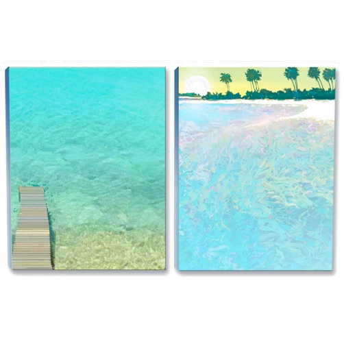 Stonehouse Collection Tropical Water Note Pad Pack - 2 Tropical Theme Pads -5.5 x 4.25 Inches - 50 Sheets Per Pad