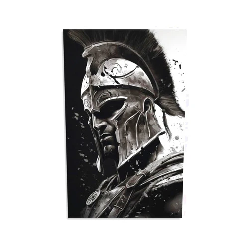 Generic Spartan Warrior Helmet Black And White Poster (4) Canvas Wall Art Poster For Room Aesthetics And Decor08x12inch(20x30cm)