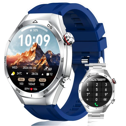 FILIEKEU Bluetooth Calls Smart Watch Men Women Sleep Monitor Steps IP68 Waterproof Men Sport Fitness Tracker 1.52''Touch Screen Fasion Silver Stainless Steel Smart Watches for Android iOS