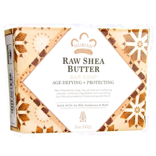 Nubian Heritage Bar Soap Raw Shea Butter with Soy Milk, Frankincense & Myrrh -- 5 oz - 2pc