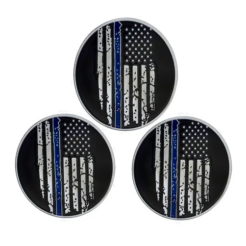 WOERDA Thin Blue Line United States Flag Police Officer's Prayer Challenge Coin (Pack of 3)