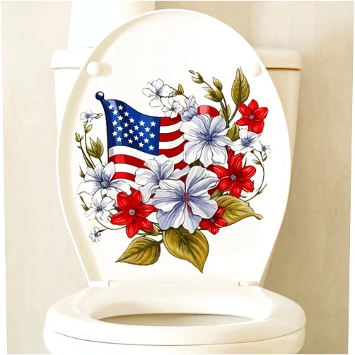Paleery@FC Flower Pattern Butterfly Toilet Cover Sticker Decals,Spring Butterfly Leaf Waterproof Toilet Lid Tank Seat Decals Cistern Self-Adhesive Bathroom Wall Sticker
