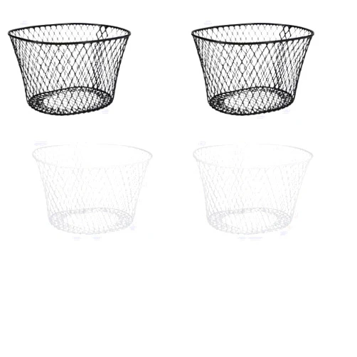 Generic SOL MAR Black Wire Basket Oval Bowls 4 Pack- Versatile Metal Wire Baskets Centerpieces Floral Arrangements Decor Gifts, Storage Crafts Office School Garden Bonus Item Kestes